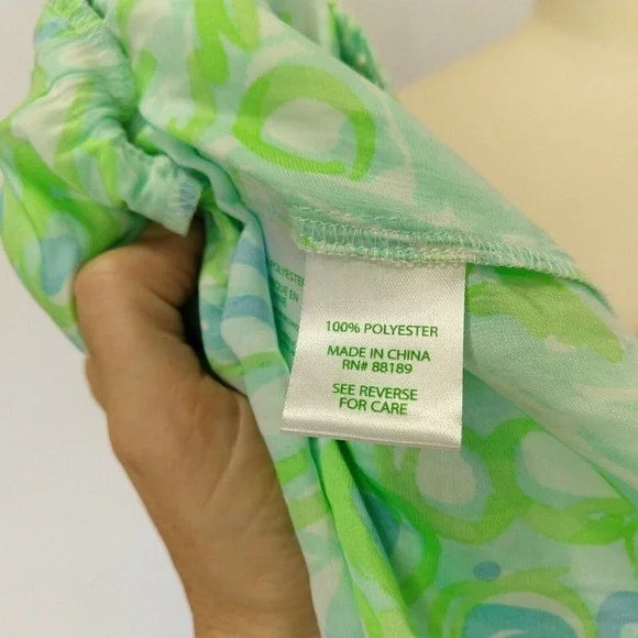 Lilly Pulitzer Deanna Romper XS Any Fins Possible Green and Blue - Picture 9 of 9